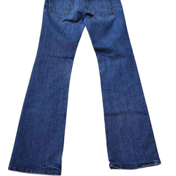 Loft Dark Wash Modern Boot Cut Five Pocket Zip Button Cotton Stretch Jeans - Picture 7 of 11